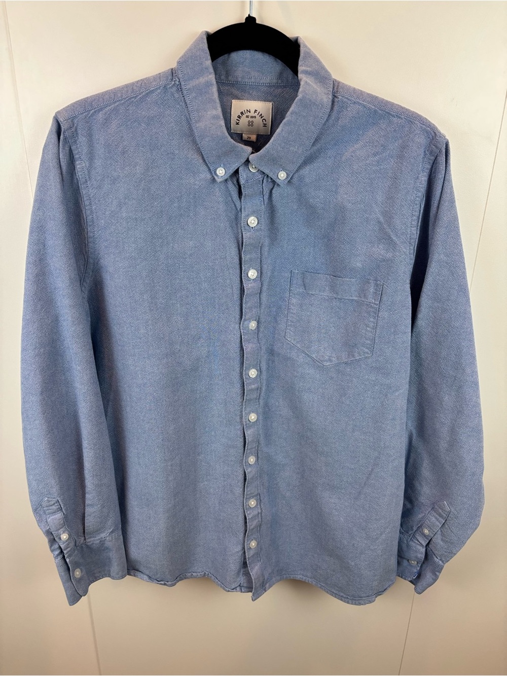 Kirrin Finch Blue Oxford Dress Shirt sz 20 Cotton Button Down Preppy Classic